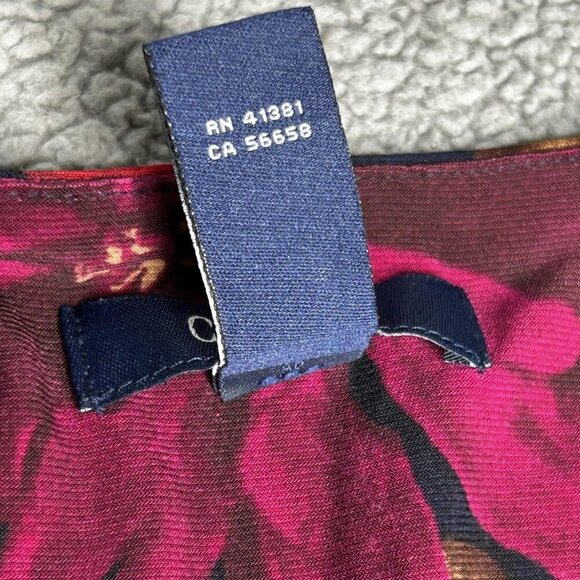 Chaps Dress Womens XL Dark Floral Ruched Cap Sleeve Surplice Sheath Stretch - Picture 5 of 10